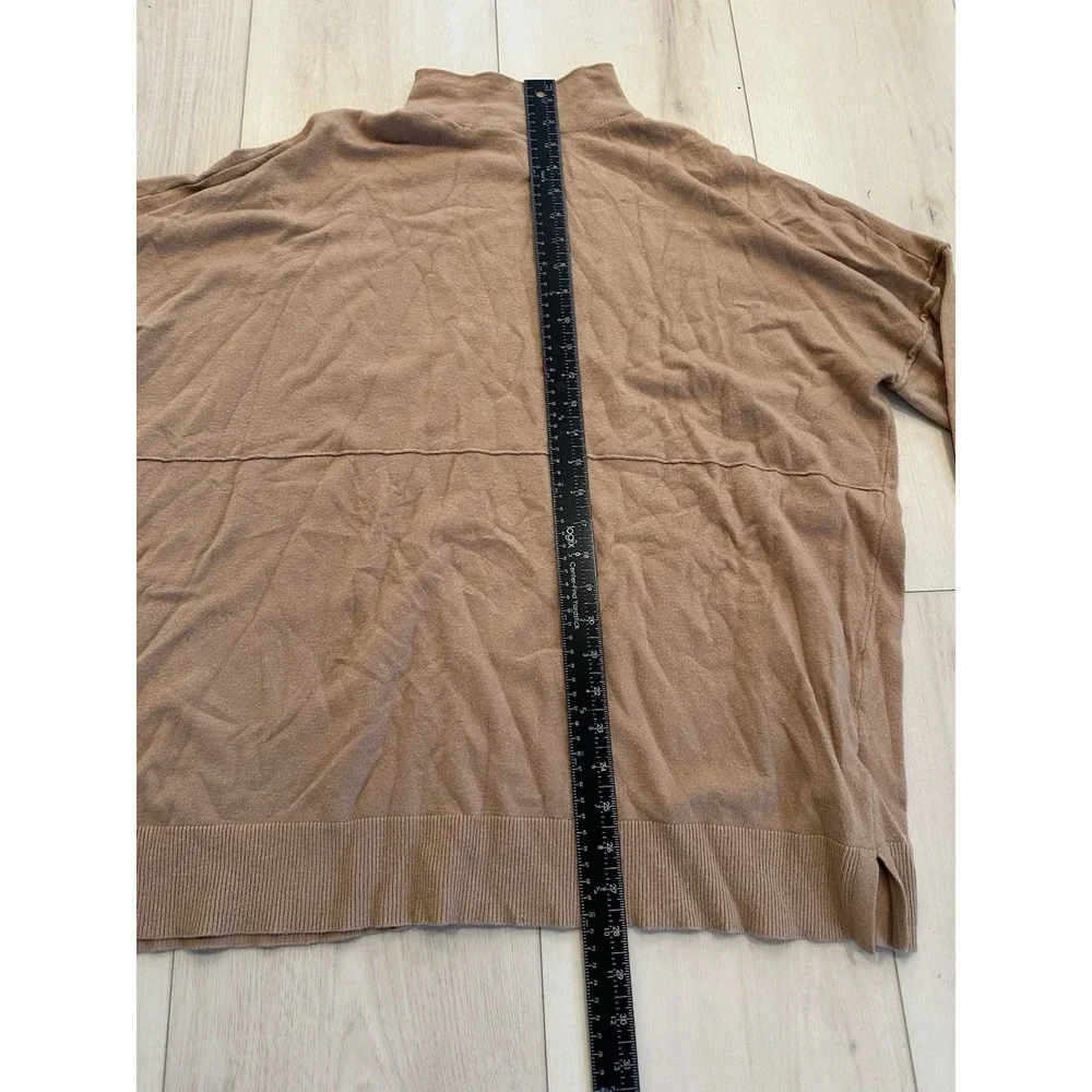 Mudpie S M L XL Sweater Mock Neck Tan Oversized
